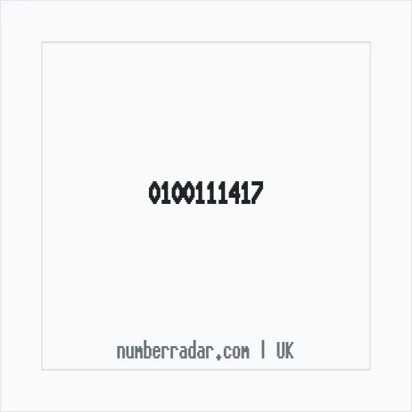 Reverse number check for +44 100111417 — who called me?