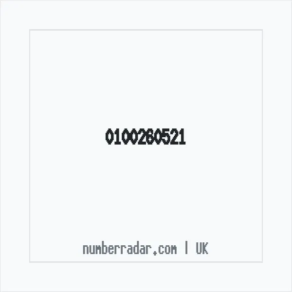 Reverse number check for +44 100260521 — who called me?
