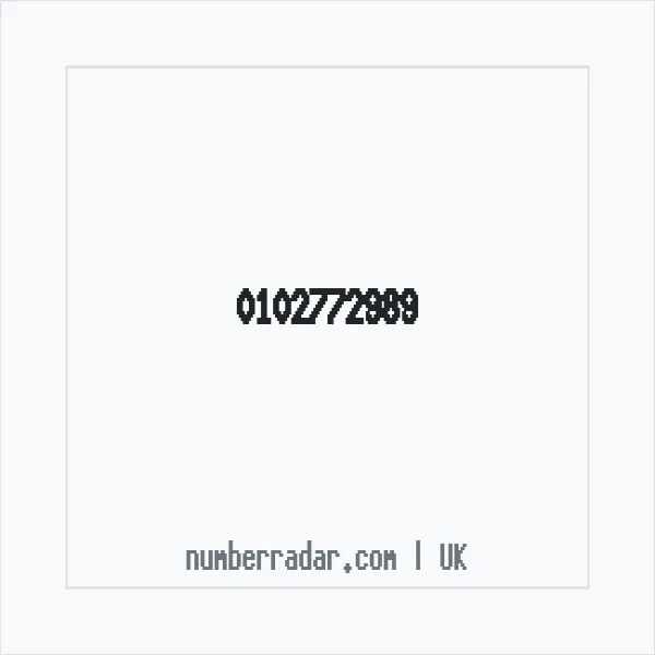 Reverse number check for +44 102772989 — who called me?