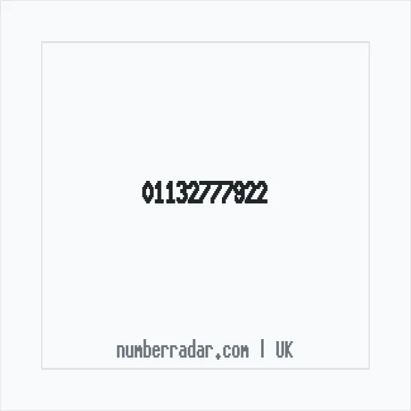 Reverse number check for +44 113 277 7922 — who called me?