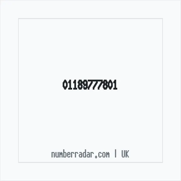 Reverse number check for +44 118 977 7801 — who called me?