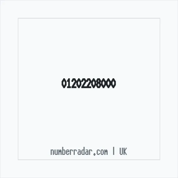 Reverse number check for +44 1202 208000 — who called me?