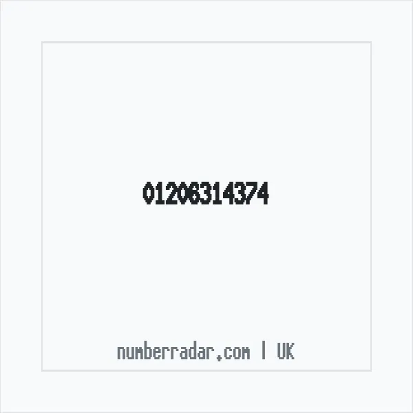 Reverse number check for +44 1206 314374 — who called me?