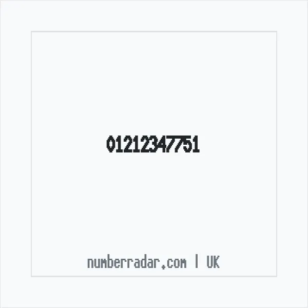 Reverse number check for +44 121 234 7751 — who called me?