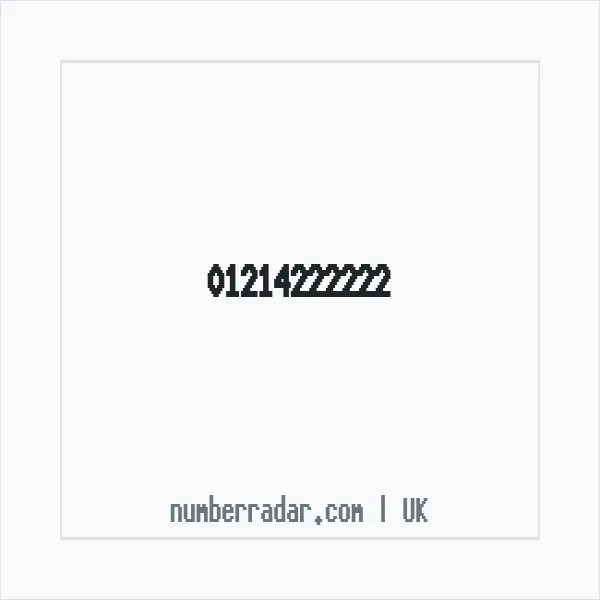 Reverse number check for +44 121 422 2222 — who called me?