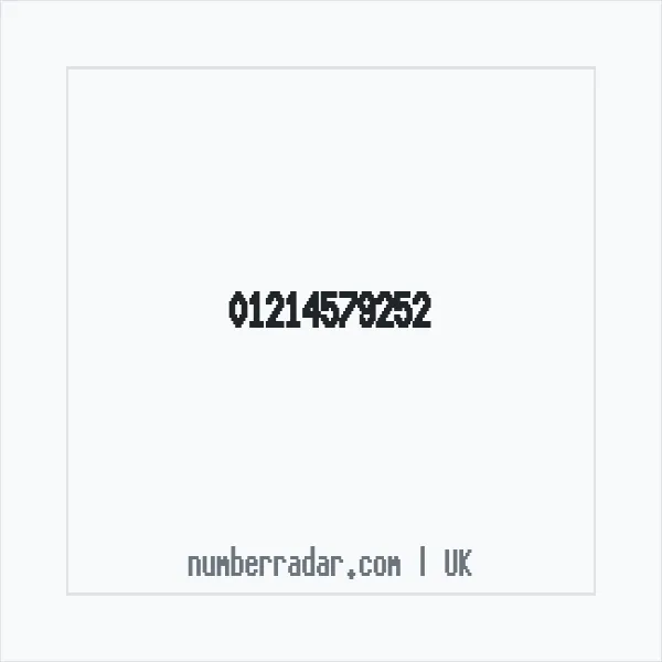 Reverse number check for +44 121 457 9252 — who called me?