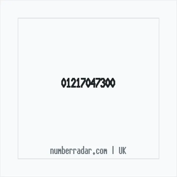 Reverse number check for +44 121 704 7300 — who called me?