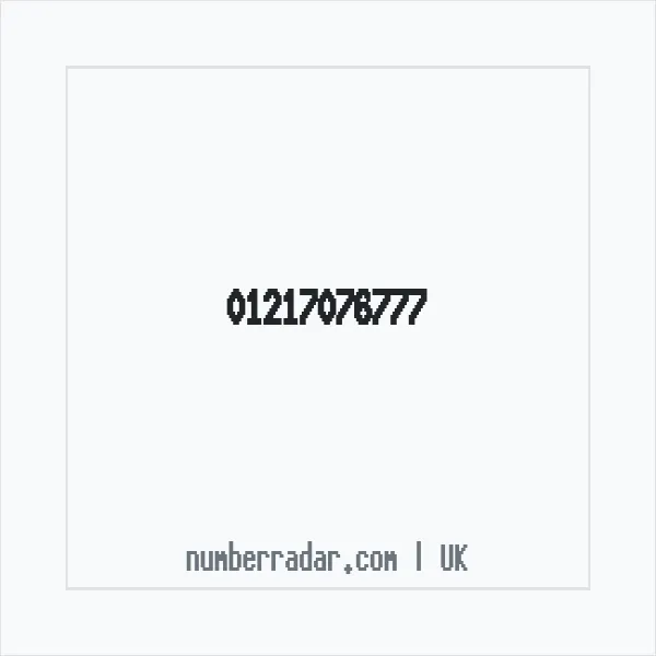 Reverse number check for +44 121 707 6777 — who called me?