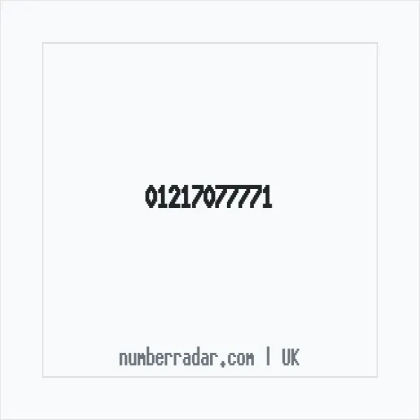 Reverse number check for +44 121 707 7771 — who called me?