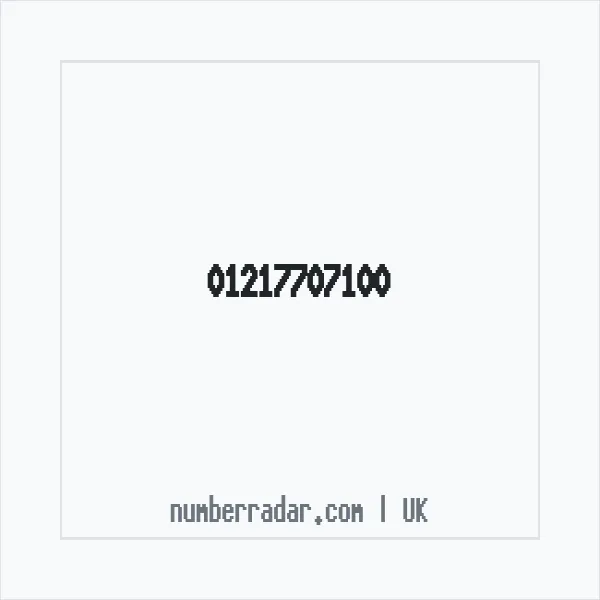 Reverse number check for +44 121 770 7100 — who called me?