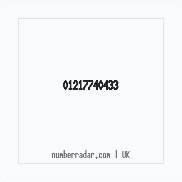 Reverse number check for +44 121 774 0433 — who called me?