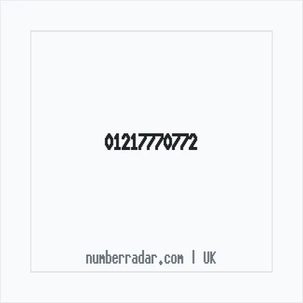 Reverse number check for +44 121 777 0772 — who called me?