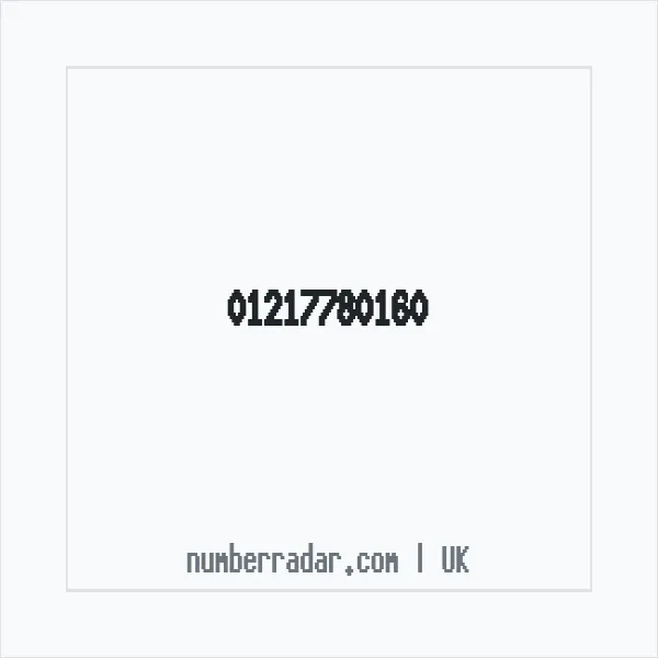 Reverse number check for +44 121 778 0160 — who called me?