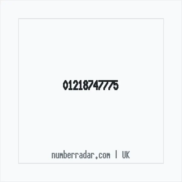 Reverse number check for +44 121 874 7775 — who called me?
