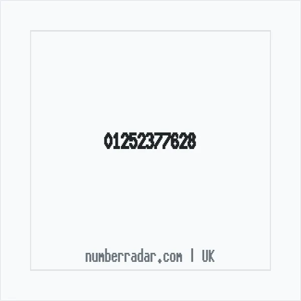 Reverse number check for +44 1252 377628 — who called me?