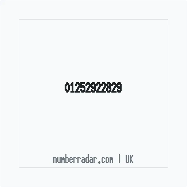 Reverse number check for +44 1252 922829 — who called me?