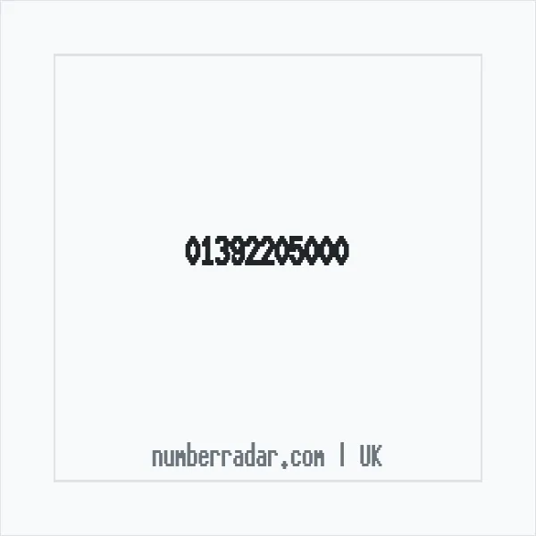 Reverse number check for +44 1392 205000 — who called me?