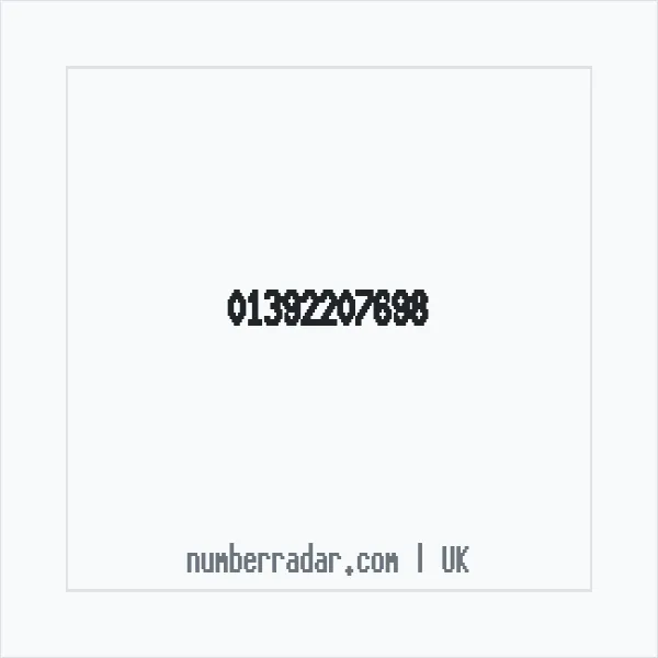 Reverse number check for +44 1392 207698 — who called me?