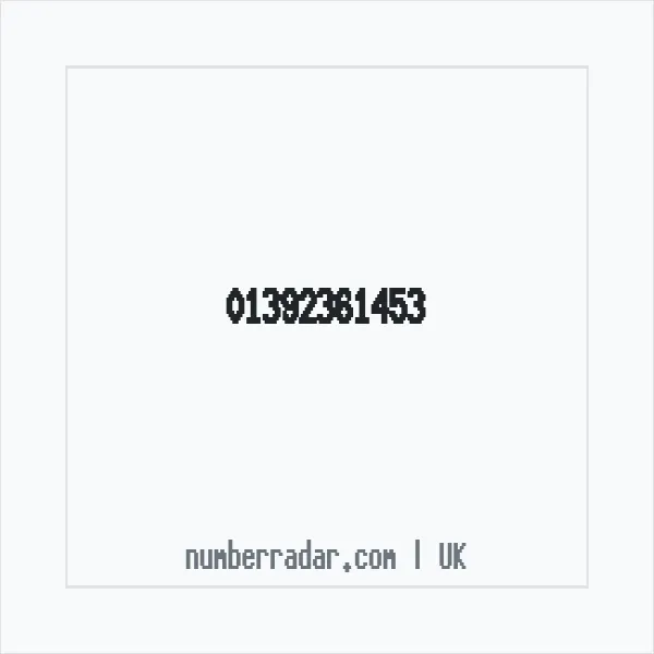 Reverse number check for +44 1392 361453 — who called me?