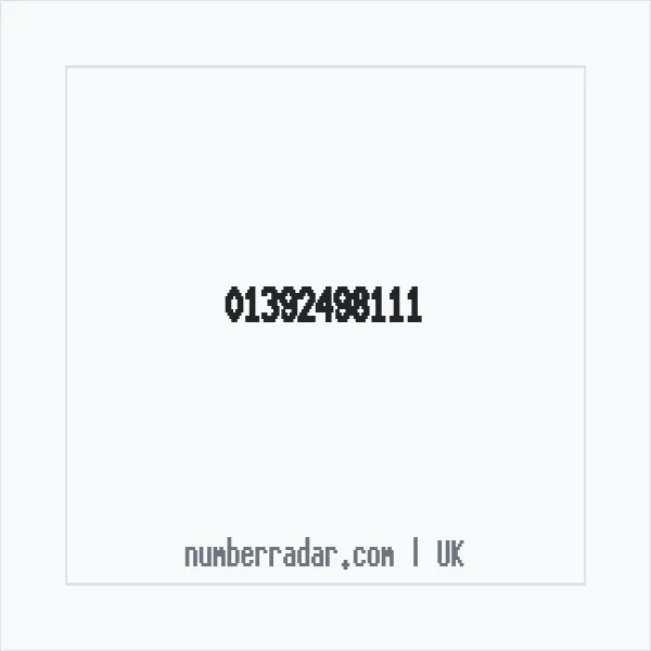 Reverse number check for +44 1392 498111 — who called me?