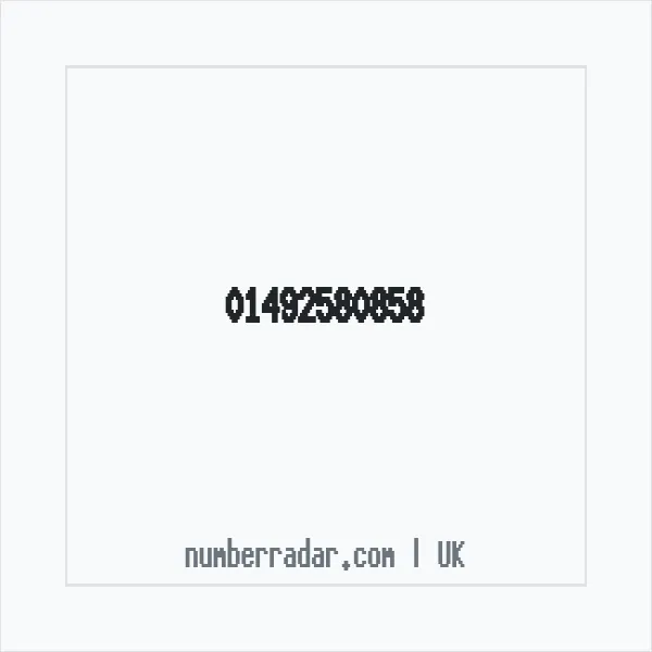 Reverse number check for +44 1492 580858 — who called me?