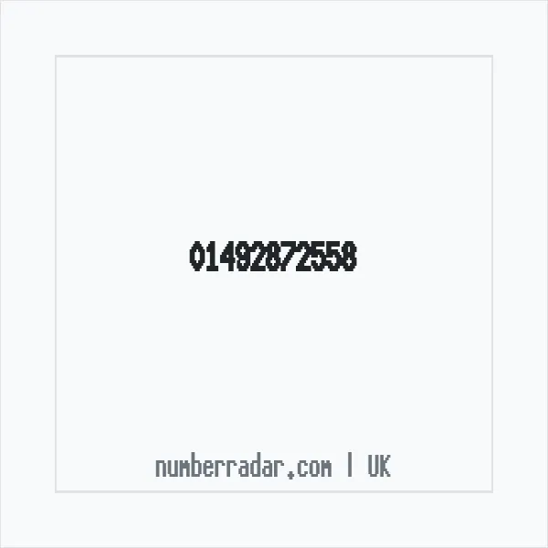 Reverse number check for +44 1492 872558 — who called me?