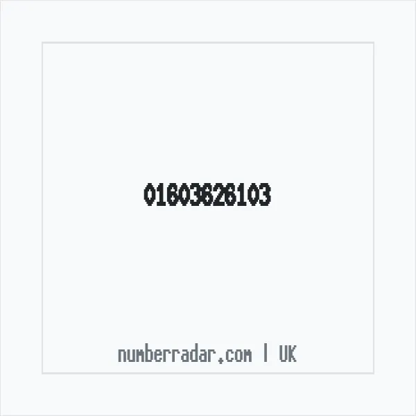 Reverse number check for +44 1603 626103 — who called me?
