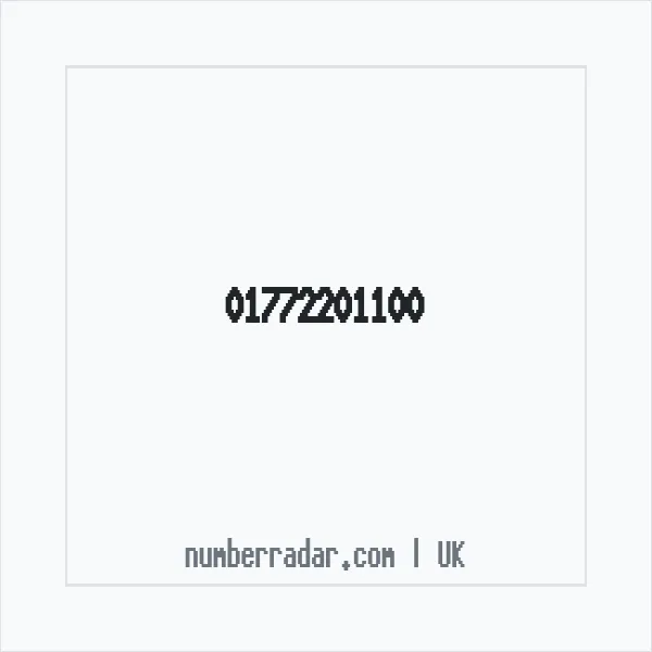 Reverse number check for +44 1772 201100 — who called me?