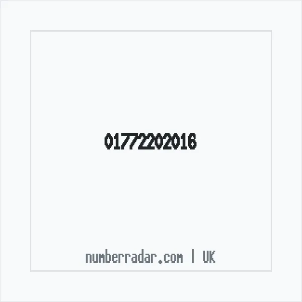 Reverse number check for +44 1772 202016 — who called me?