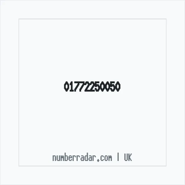 Reverse number check for +44 1772 250050 — who called me?