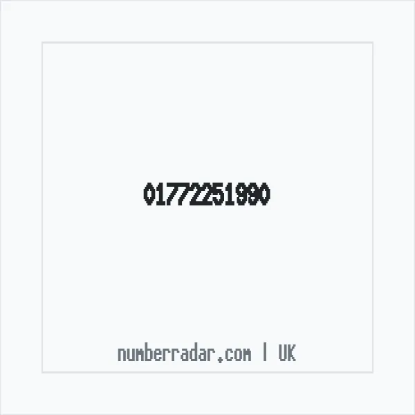 Reverse number check for +44 1772 251990 — who called me?
