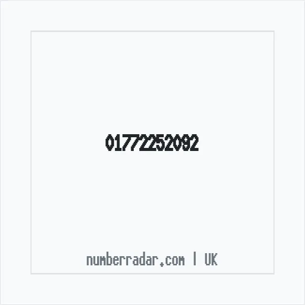 Reverse number check for +44 1772 252092 — who called me?