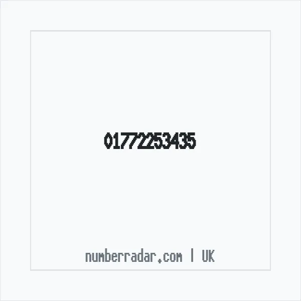Reverse number check for +44 1772 253435 — who called me?