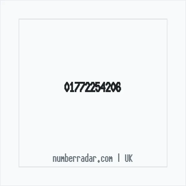 Reverse number check for +44 1772 254206 — who called me?