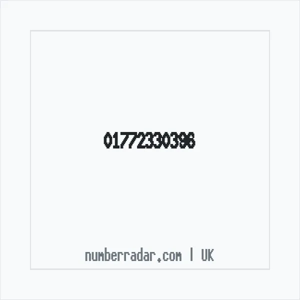 Reverse number check for +44 1772 330396 — who called me?