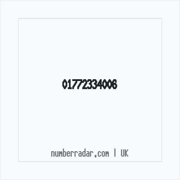 Reverse number check for +44 1772 334006 — who called me?