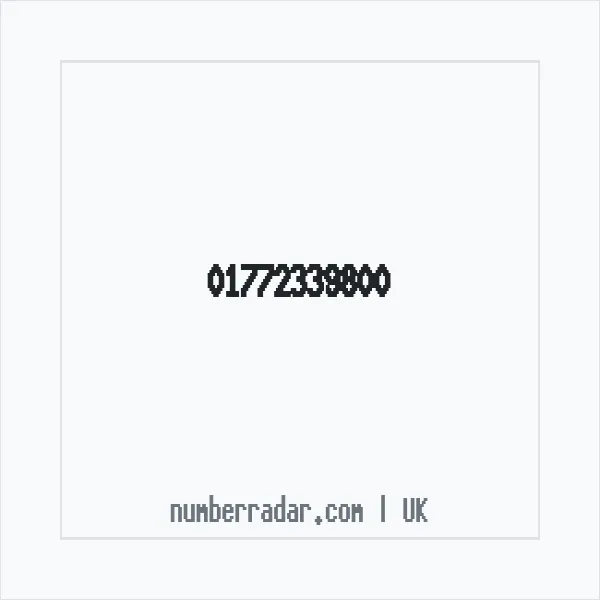 Reverse number check for +44 1772 339800 — who called me?