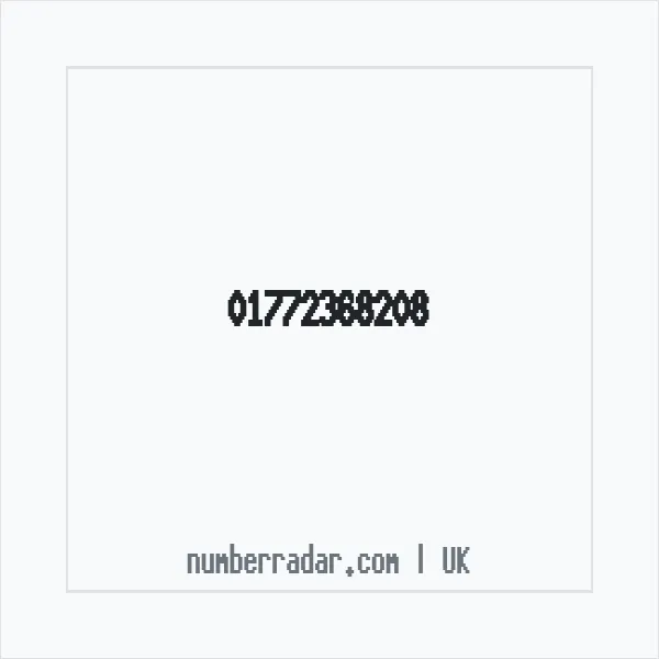 Reverse number check for +44 1772 368208 — who called me?