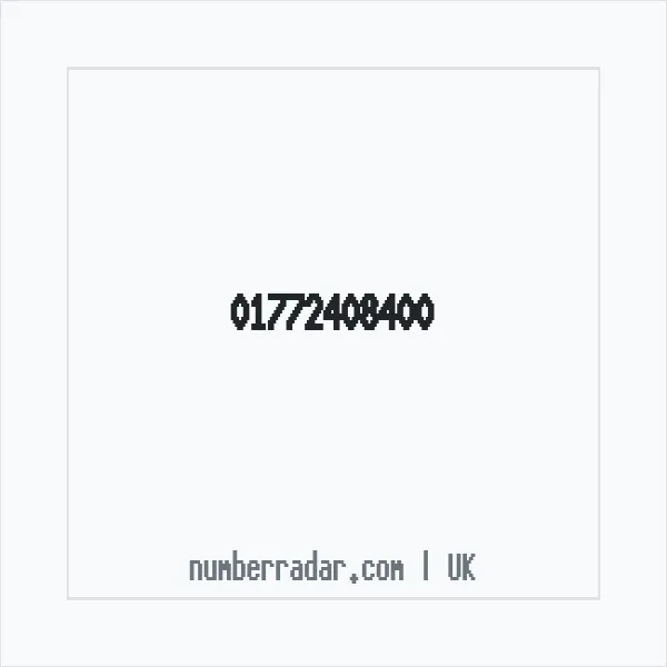 Reverse number check for +44 1772 408400 — who called me?