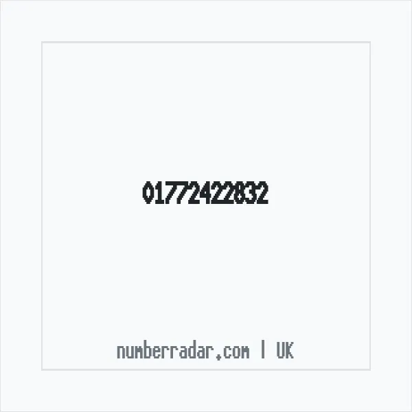 Reverse number check for +44 1772 422832 — who called me?