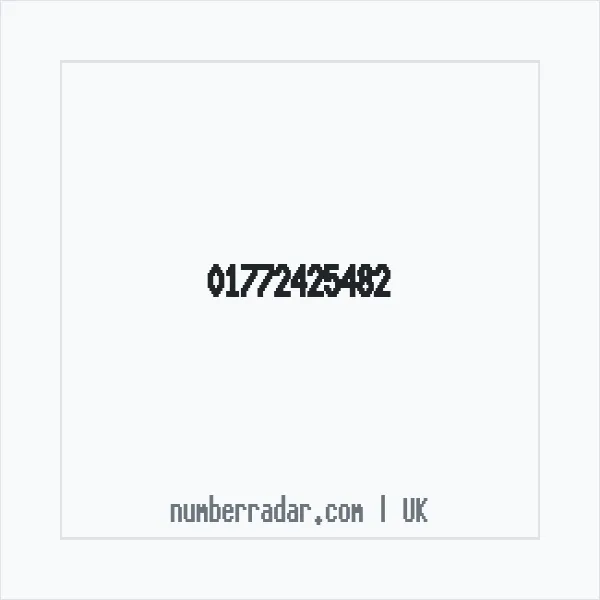 Reverse number check for +44 1772 425482 — who called me?