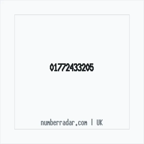 Reverse number check for +44 1772 433205 — who called me?