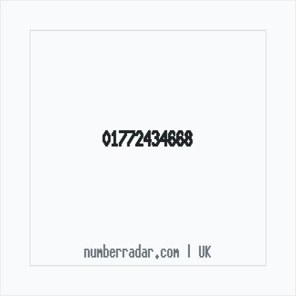 Reverse number check for +44 1772 434668 — who called me?