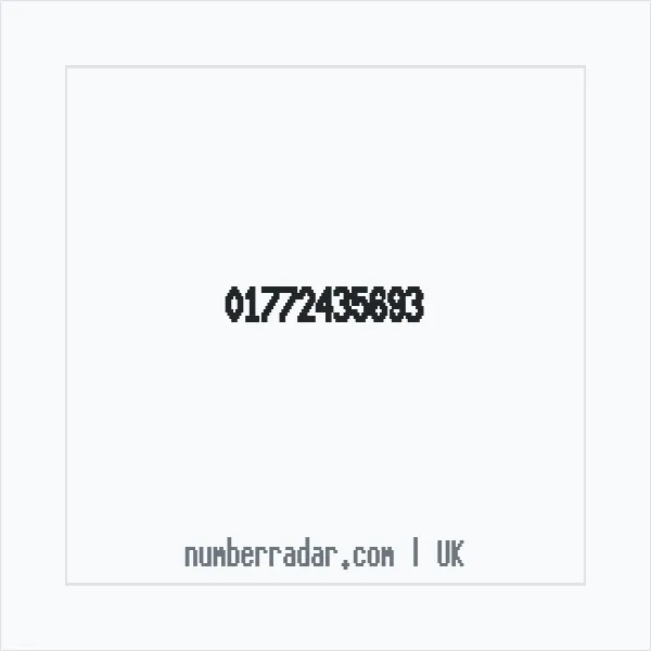 Reverse number check for +44 1772 435693 — who called me?
