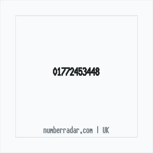 Reverse number check for +44 1772 453448 — who called me?