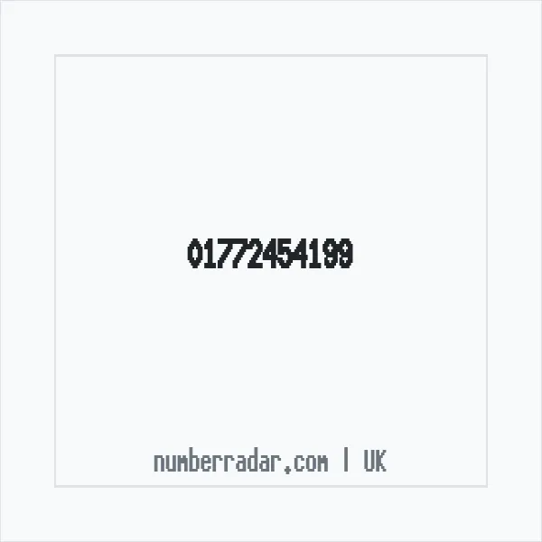 Reverse number check for +44 1772 454199 — who called me?