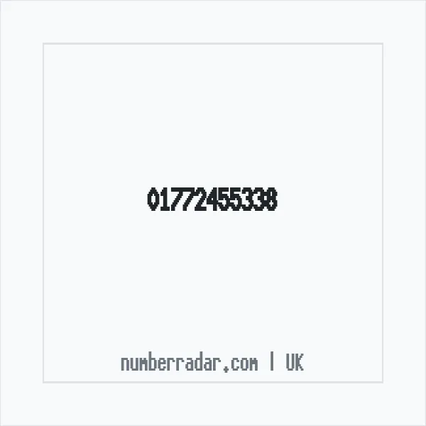 Reverse number check for +44 1772 455338 — who called me?