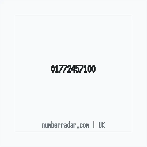 Reverse number check for +44 1772 457100 — who called me?