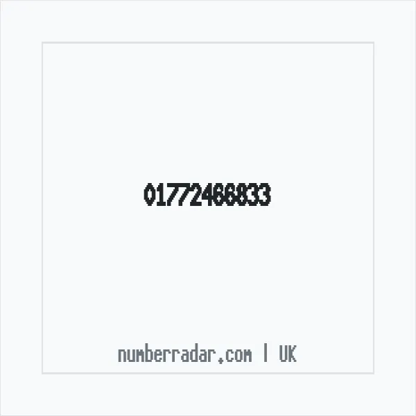 Reverse number check for +44 1772 466833 — who called me?