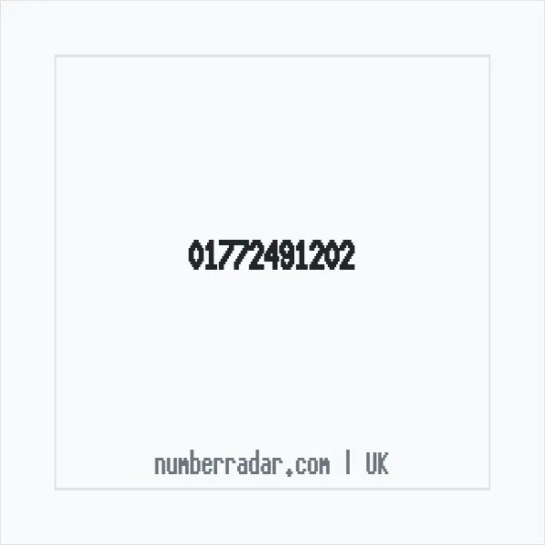 Reverse number check for +44 1772 491202 — who called me?